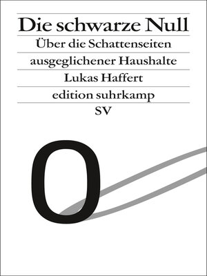 cover image of Die schwarze Null